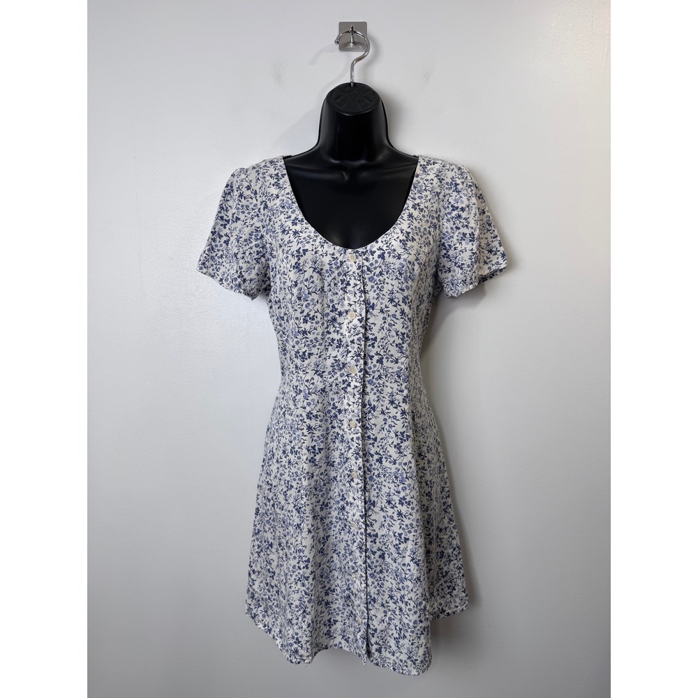 Reformation Women Margeaux Floral Mini Dress Button Front Tie Back Size 6